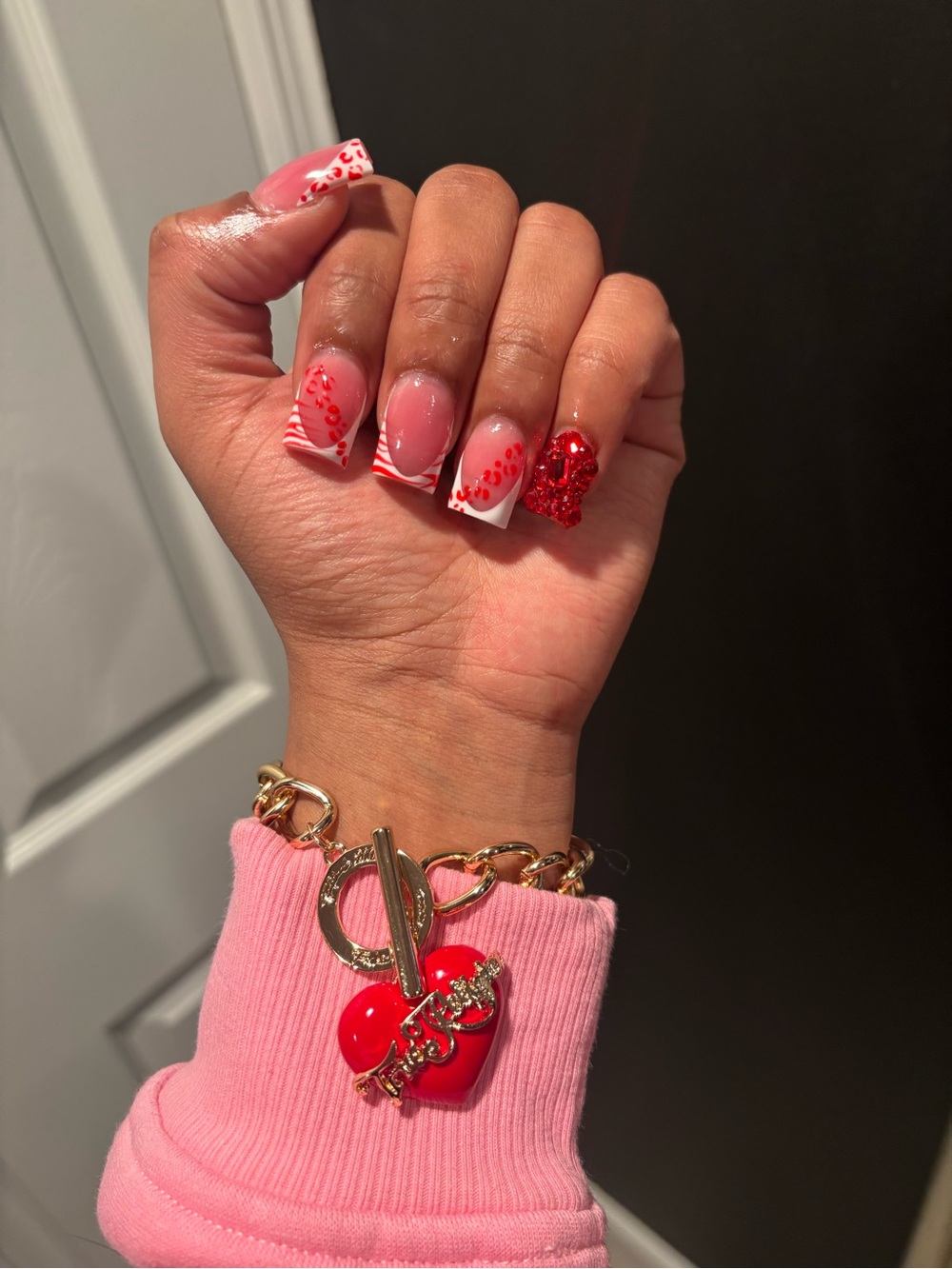 True Religion Red Heart Toggle Bracelet
